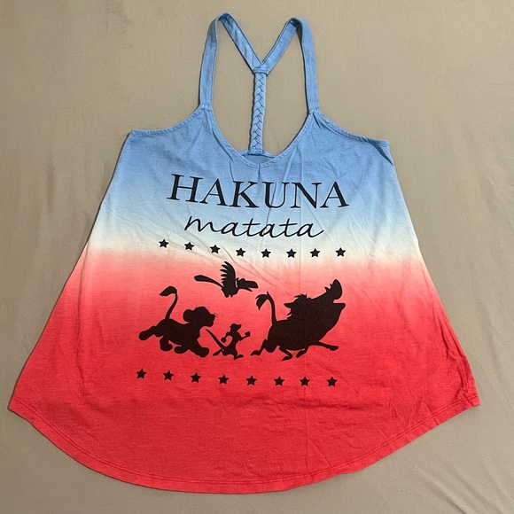 Disney Hakuna Matata Tank top tank sleeveless blue, white and red size XS - Picture 3 of 11